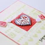 Love Scallop Heart Handmade Greeting Card (blank..