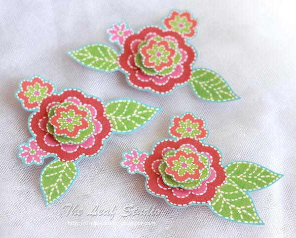 Poppies 3d Collection Flowers (set Of 3) Dimensional Embellishments By The Leaf Studio.