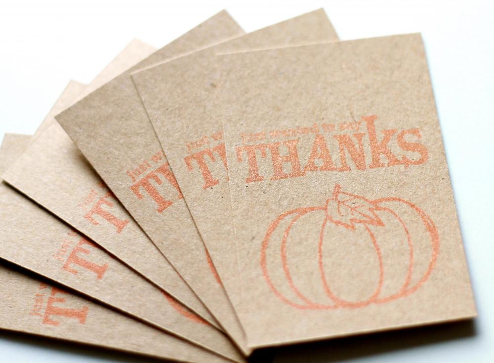 Pumpkin Thanks Tags (set Of 6) By The Leaf Studio.