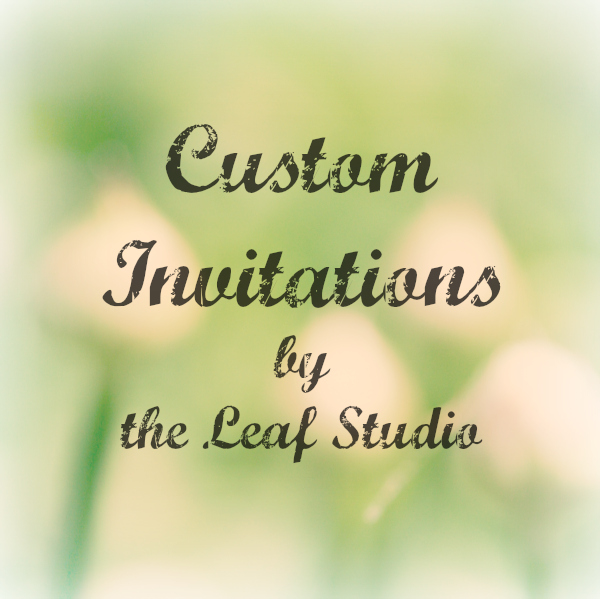 Custom Invitations (set Of 10 With Envelopes) By The Leaf Studio. .